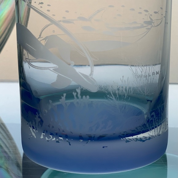 Robert Wyland Rare 90s Whale & Dolphin (6) Glass Cups - Picture 4 of 13